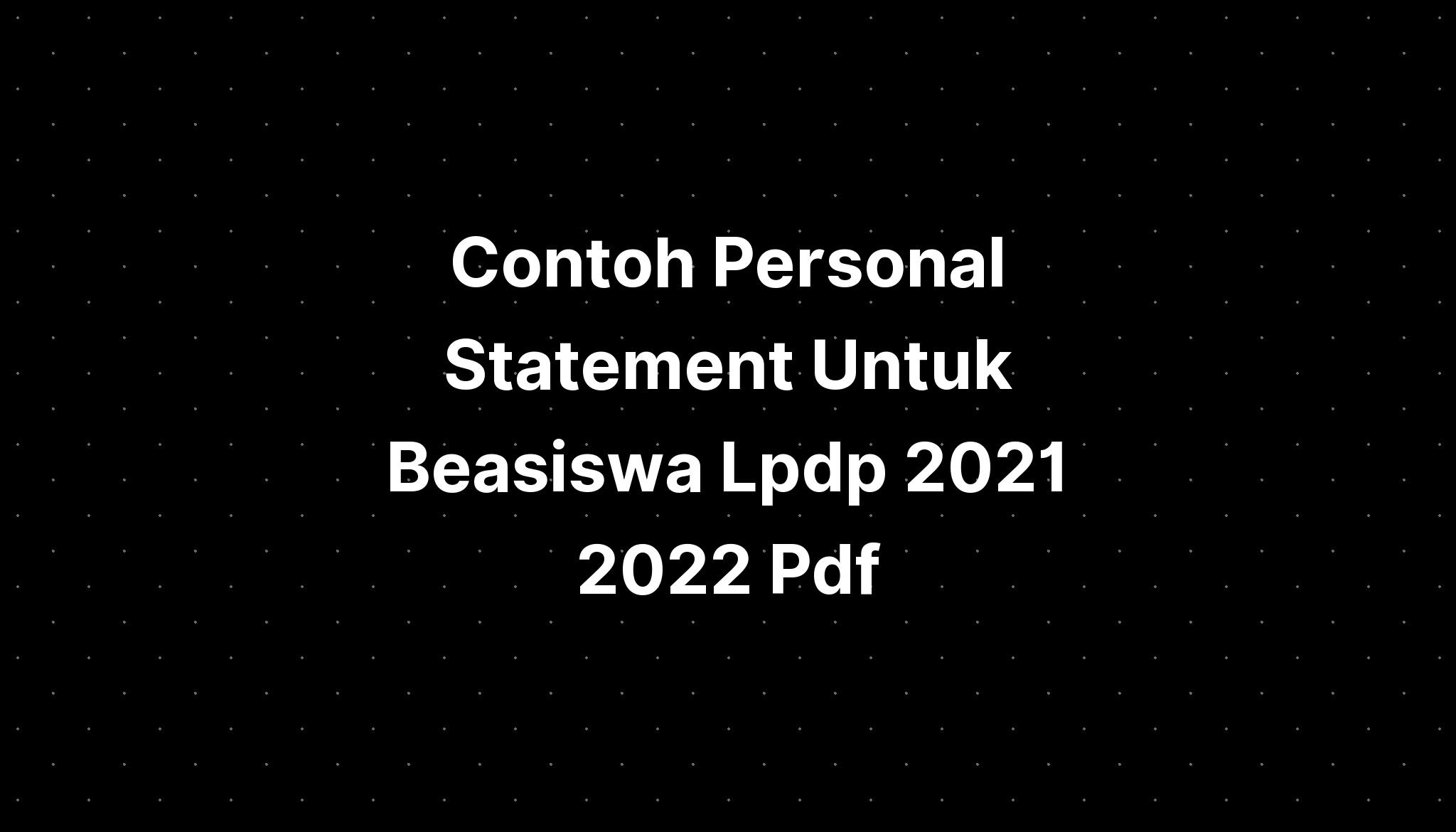 personal statement beasiswa pdf